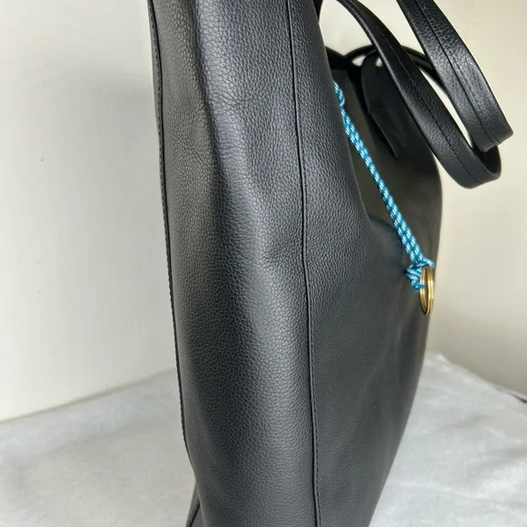 J Crew Pebbled Leather Large Carryall Tote- Black - Picture 3 of 8